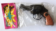 Mainan Jadul Pistol Revolver Warna Hitam dan Coklat - Peluru Kertas Doblis