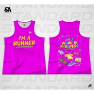 I AM RUNNER PINK ANDOTSPORTS RUNNING SINGLET Running Vest