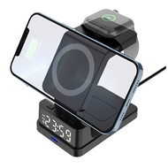 4 in 1 QI Phone Wireless Charger For Apple Watch with LED Clock