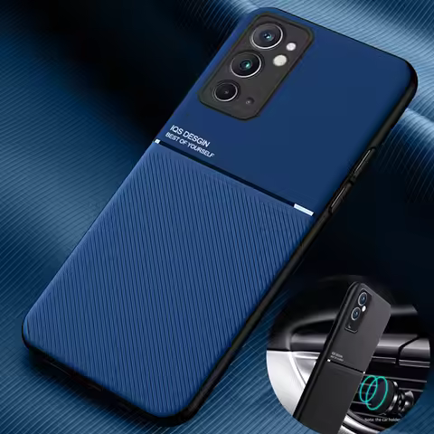 for oneplus 9rt 5g case leather texture car magnetic holder back cover for oneplus9rt one plus 9 rt 