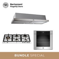 [Bulky] Bertazzoni 90cm Gas + Oven + Hood Bundle (P905LPRO 90cm Gas Hob + F6011MODELX 11 Function Oven + K90TELXA Telescopic Hood)