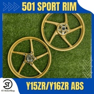 RAPIDO Y15zr Y16zr Abs Sport Rim 501 Front 160*17 Rear 16-*17 Depan Belakang Black Gold Ysuku Y16 V2