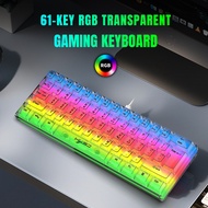 V700 Wired Film Keyboard|Full Transparent Keyboard|RGB Backlight Mechanical Feel Keyboard|61 Buttons