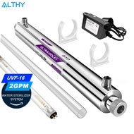 ALTHY UV Water Sterilizer System UV Lamp Ultraviolet Light Purifier Disinfection Filter , Stainless 