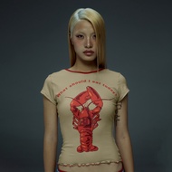 BLACKDOG BKK - RS2414 - Lobster backless top - เสื้อยืดเว้าหลังพิมพ์ลาย