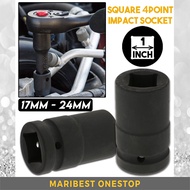 1 INCH X 80MM BLACK SQUARE SOCKET 4 POINT IMPACT SOCKET BOX SOCKET 17MM TO 22MM IMPACT WRENCH ADAPTE