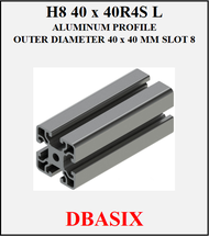DBASIX - Aluminium Profile / 4040 Aluminium Extrusion Profile / H8 40x40R4S L Slot 8 Aluminium Profi