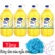 Combo 4 chai Dầu ăn Simply đậu nành chai 5 lít Tặng 1 bông tắm màu ngẫu nhiên - dầu ăn cao cấp nguyê