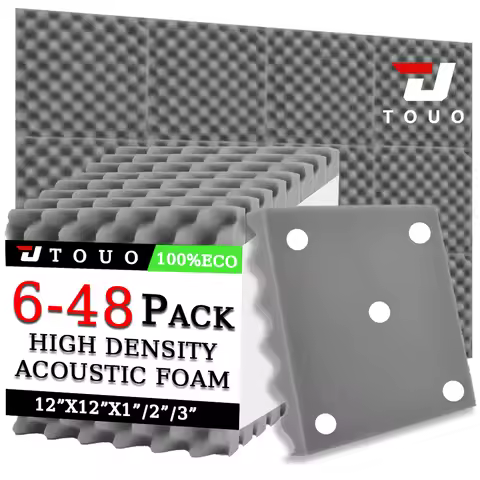 TOUO Workspace Wall Panels with Acoustic Foam Egg Crate 12"x12"x1/2/3" Sound Control Setup