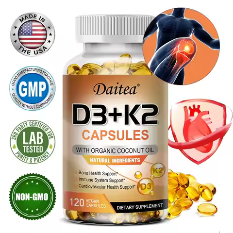 Vitamin D3 + K2, D and K Vitamins To Promote Calcium Absorption and Support A Healthy Cardiovascular