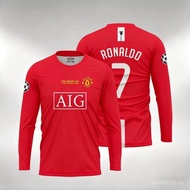 RONALDO MU jersey from 2007 and 2008 with full print, long-sleeved shirt 8KZM