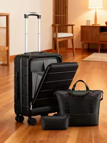 1set 20 Inch Carry On Luggage 22x14x9 Airline Approved, Hardside Suitcase With Wheels, TSA Approved,