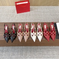 CG2F VALT 2026 New Style Genuine Leather Metal Rivets Pointed Toe High Heels