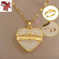 gold 916 original Malaysia rantai Love zircon necklace light luxury banquet wedding necklace female 