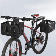 Detachable Folding Front Bike Basket, Fold-up Bike Front Bag for w/ Handle Bag Cargo Rack Rear