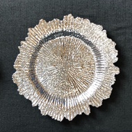 6 Pieces of Round Plastic Reef Charger Plates for Wedding Party Event Banquet Table Artisan Crafted