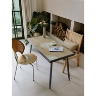 咖啡美式鐵木雕花餐桌法式復古簡約餐臺歐式長方形辦公會議桌工作