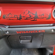Car Styling Dashboard Box Mountain Scene Vinyl Decal Sticker Fits Jeep Wrangler Gladiator