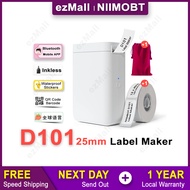 NIIMBOT D101 Portable Label Maker 10-25mm, Bluetooth Price Paper Sticker Printer Labeller Machine