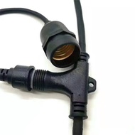 Supply waterproof E14/E26/E27String Light Flat Light Pendant Light European Lighting Power Cord Male