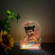 HEIKESZ Nezha 2สีไฟกลางคืน Aobing Enchantment Beast แสงบรรยากาศกลางคืนอัตโนมัติเซ็นเซอร์แสงคนมาแสง1โ