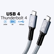 240W Type C USB Cable 40Gbps Thunderbolt 4 Audio Video Fast Charge for Laptop Monitor Phone