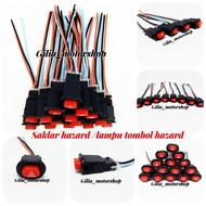 TOMBOL Motorcycle Hazard Switch Push on-off Button Switch Hazard Emergency Light Switch