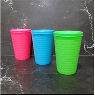 (1 DOZEN) Cup & Lid - 350 mil plastic KMP pearl glass