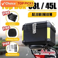 ADV Motorcycle Tail Box 38L/45L_Waterproof Aluminium Tanker Storage + Backrest Cushion Heavy-Duty | 