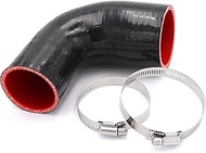 90 Degree 2 to 2-1/2 inch(51-63mm) Silicone Reducer Coupler Hose,Length 4-in(102mm),4-Ply Reinforced