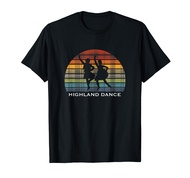 Scottish Pride Highland Dancer Couple Vintage Sunset T-Shirt
