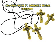 Small Crucifix Pendant with St. Benedict Medal Catholic Cross
