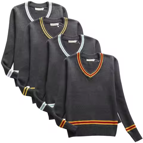 ♥2026 New 2024 Harries Series V-neck Gryffindor Hufflepuff COS Clothing Unisex Vest Uniform Long-sle
