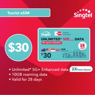 Singtel $30 5G+ Tourist Data eSIM