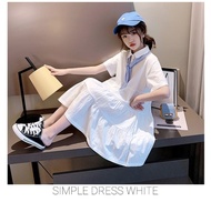 BEST PRODUK SIMPLE DRESS WHITE BAJU CASUAL ANAK PEREMPUAN PUTIH KOREA