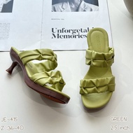 NIWA SHOES  รองเท้าส้นสูง รองเท้าแฟชั่น  💛🤎💚🤍 รหัสสินค้า JE-415