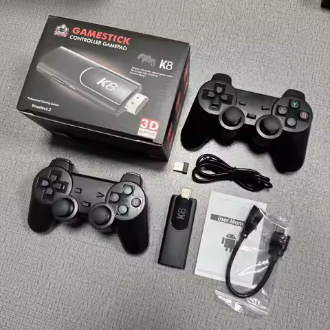 TV Game Stick K8 HD Retro Video Game Console 40000+ Games Double Wireless Controller Home 3D Games 4