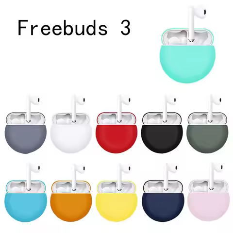 Earphone Case for Huawei Freebuds 3 Soft Silicone Cover Protector Shell for Freebuds 3 Wireless Blue