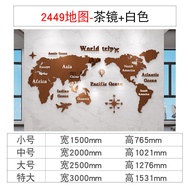 3D Acrylic World Map Wall Stickers Decorative Company Culture Tourism Background Office Wall Decor W