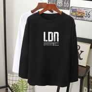  LDN streetwear baju t-shirt viral lengan panjang gadis perempuan kain cotton leher bulat women long sleeves