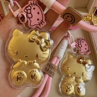 Doraemon Sanrio Hello Kitty Labubu Phone Lanyard-Dual Hook Pink Charm Cute Lanyard Gift-Pink Rotatin