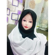 Tudung bawal 2 tone 55