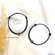 BLACK MONOCHROME INITIAL BRACELET LETTER INITIAL BRACELET/ LETTER STRAP BRACELET