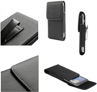 DFV mobile - Leather Flip Belt Clip Metal Case Holster Vertical for Sony Xperia XZ2-Compact - Black