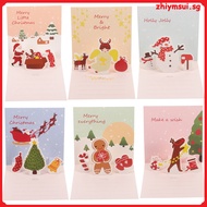 Xmas Gift Card Cards Christmas -up Blanks with Envelope Fresh 3D Greeting Festival Blessing zhiymsui