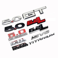 Letter GT 5.0 S V6 6.2L TITANIUM for Ford Focus Mustang F150 Fusion Metal Car Sticker Auto 3D Rear E