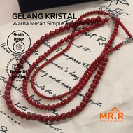 MERAH Trendy Minimalist Red Crystal Bracelet Premium Red Crystal Bracelet Fashionable Simple and Ele