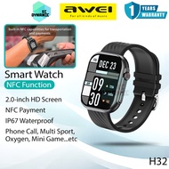 Awei H32 Sport Smart Watch NFC Function 2.0 Inch HD Screen Bluetooth Calling Heart Rate Fitness Watc
