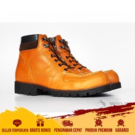 DOLCIMOD - Sepatu Boots Pria Kulit Safety Septi Spatu Merk Wolf Anti Slip Docmart Vintage Casual Ker