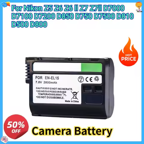 New 7V 2800mAh EN-EL15C EN-EL15 Replacement Battery for Nikon Z5 Z6 Z6 II Z7 Z7II D7000 D7100 D7200 